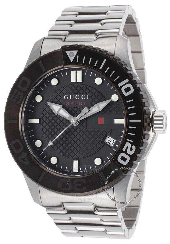  Shop Authentic Gucci G Timeless Black Dial Silver Steel Strap Watch For Men - YA126249 - Luxxuri