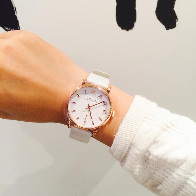  Shop Authentic Marc Jacobs Baker White Dial White Leather Strap Watch for Women - MBM1284 - Luxxuri