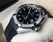  Shop Authentic Tag Heuer Aquaracer Automatic Caliber 5 Black Dial Black Rubber Strap Watch for Men - WAY2110.FT8021 - Luxxuri