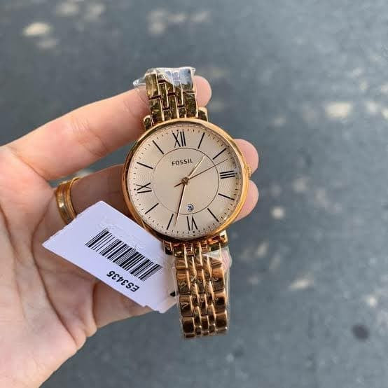  Shop Authentic Fossil Jacqueline Rose Gold Dial Rose Gold Steel Strap Watch for Women - ES3435 - Luxxuri
