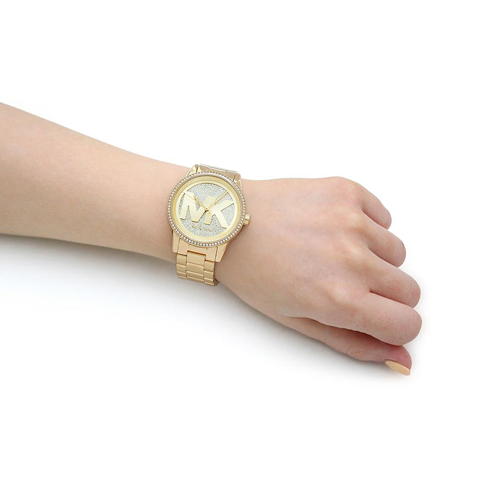  Shop Authentic Michael Kors Ritz Pave Crystals Gold Dial Gold Steel Strap Watch for Women - MK6862 - Luxxuri
