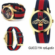  Shop Authentic Gucci G Timeless Bee Red & Blue Dial Red Two Tone Nylon Strap Watch For Men - YA1264061 - Luxxuri