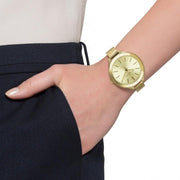  Shop Authentic Michael Kors Slim Runway Champagne Dial Gold Mesh Bracelet Watch for Women - MK3282 - Luxxuri