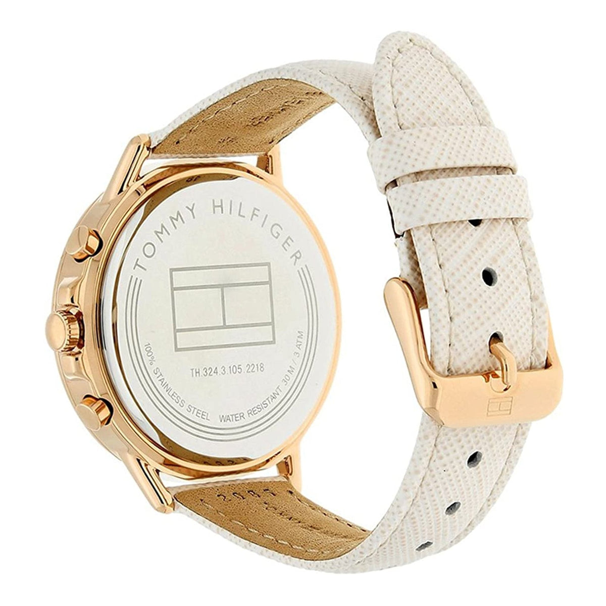  Shop Authentic Tommy Hilfiger Carly Cream Dial Cream Leather Strap Watch for Women -1781789 - Luxxuri