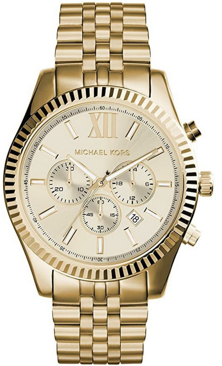  Shop Authentic Michael Kors Lexington Gold Dial Gold Steel Strap Watch for Men - MK8281 - Luxxuri
