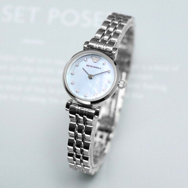  Shop Authentic Emporio Armani Gianni Blue Dial Silver Steel Strap Watch For Women - AR1961 - Luxxuri