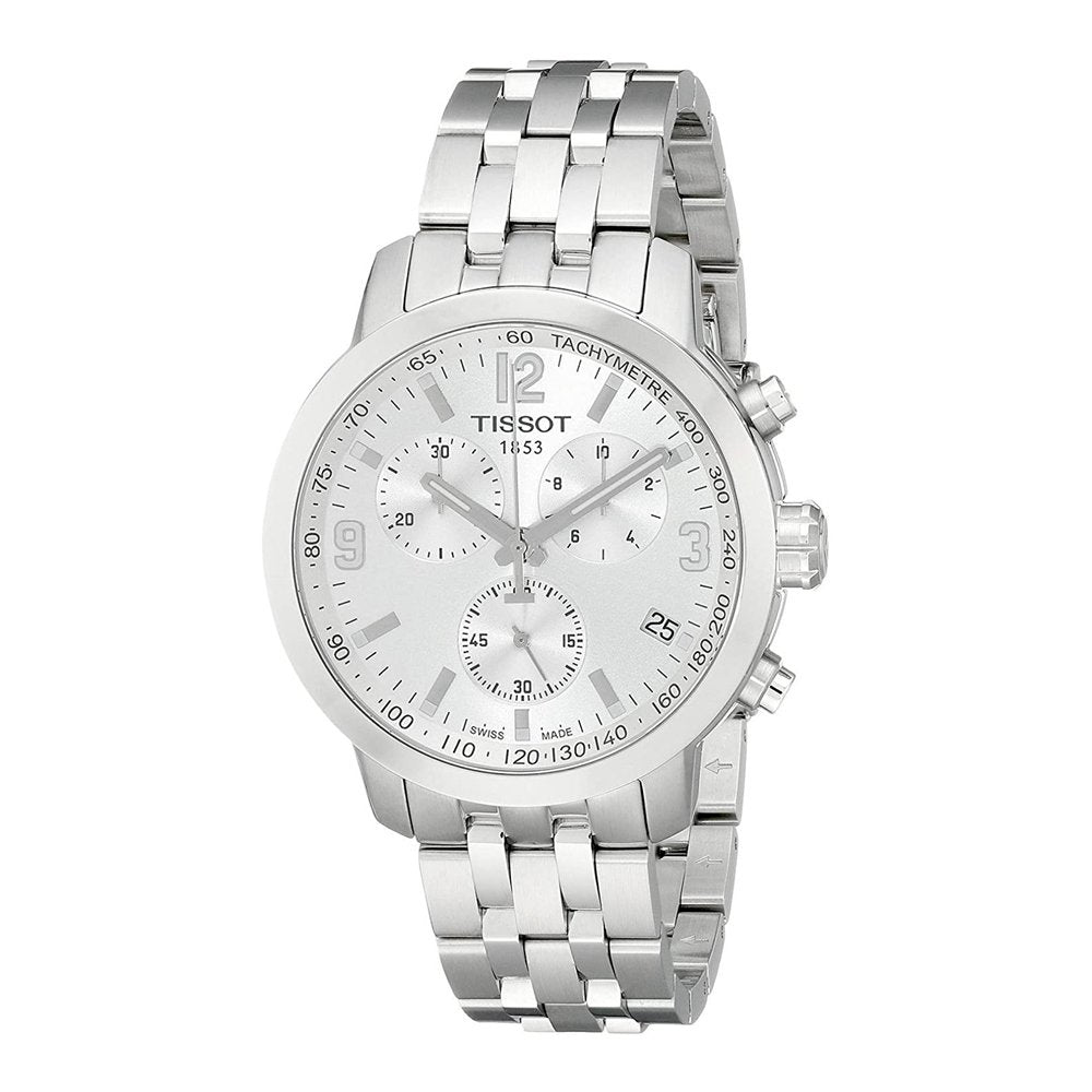  Shop Authentic Tissot PRC 200 Chronograph Quartz Silver Dial Silver Steel Strap Watch For Men - T055.417.11.037.00 - Luxxuri