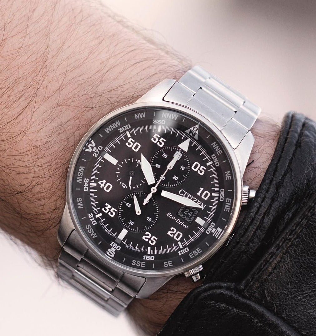  Shop Authentic Citizen Eco Drive Chronograph Black Dial Silver Steel Strap Watch For Men - CA0690-88E - Luxxuri