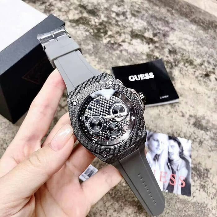  Shop Authentic Guess Legacy Grey Dial Grey Silicone Strap Watch For Men - W1048G1 - Luxxuri
