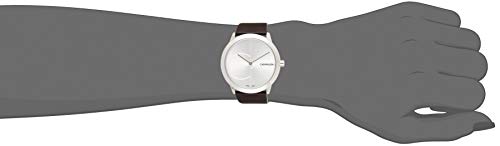  Shop Authentic Calvin Klein Minimal Silver Dial Brown Leather Strap Watch for Men - K3M221G6 - Luxxuri
