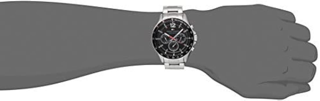  Shop Authentic Tommy Hilfiger Luke Chronograph Black Dial Silver Steel Strap Watch for Men - 1791104 - Luxxuri