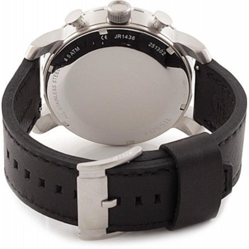  Shop Authentic Fossil Nate Chronograph Black Dial Black Leather Strap Watch for Men - JR1436 - Luxxuri