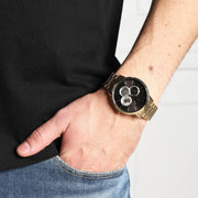  Shop Authentic Armani Exchange Cayde Chronograph Black Dial Gold Steel Strap Watch for Men - AX2747 - Luxxuri