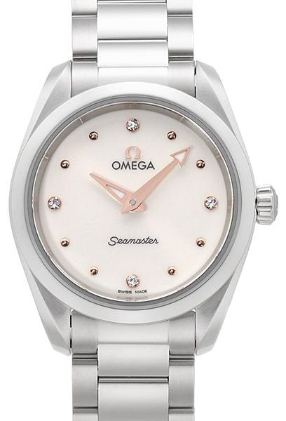  Shop Authentic Omega Seamaster Aqua Terra Quartz Diamond Silver Dial Silver Steel Strap Watch for Women - 220.10.28.60.54.001 - Luxxuri