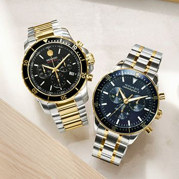  Shop Authentic Movado Series 800 Chronograph Black Dial Two Tone Steel Strap Watch For Men - 2600146 - Luxxuri