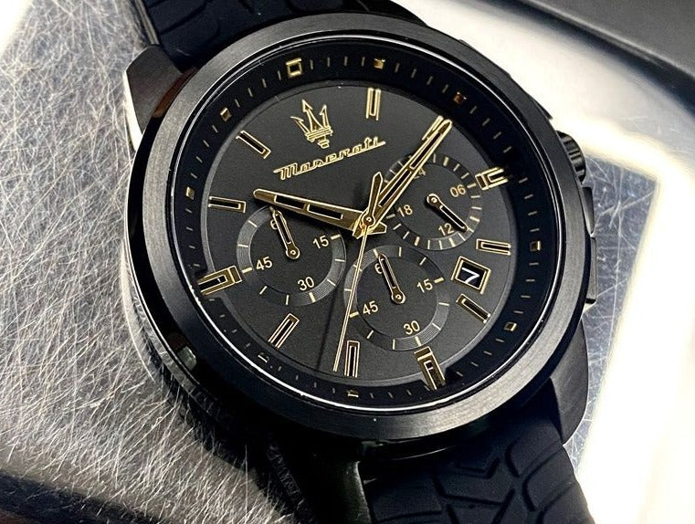  Shop Authentic Maserati Successo Black Dial Black Rubber Strap Watch For Men - R8871621011 - Luxxuri