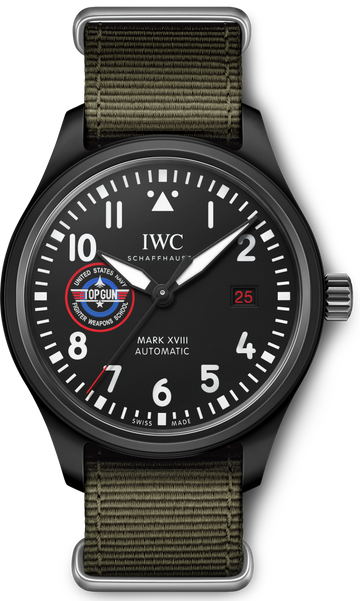  Shop Authentic IWC Pilot’s Watch Mark XVIII Top Gun Edition “SFTI” Black Dial Green Nylon Strap Watch for Men - IW324712 - Luxxuri