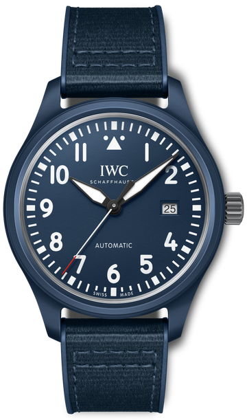  Shop Authentic IWC Pilot’s Watch Automatic "Laureus Sport for Good" Edition Blue Dial Blue Nylon Strap Watch for Men - IW328101 - Luxxuri