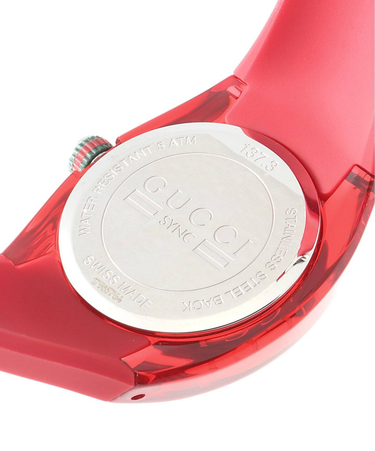  Shop Authentic Gucci Sync Quartz Red Dial Red Rubber Strap Watch For Women - YA137303 - Luxxuri
