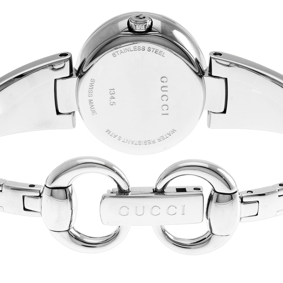  Shop Authentic Gucci Guccisima Quartz Black Dial Silver Steel Strap Watch For Women - YA134501 - Luxxuri