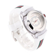  Shop Authentic Gucci Sync Quartz White Dial White Rubber Strap Unisex Watch - YA137302 - Luxxuri