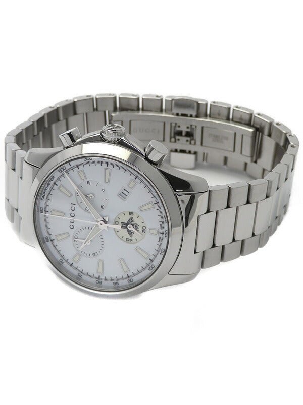  Shop Authentic Gucci G Timeless Chronograph White Dial Silver Steel Strap Watch For Men - YA126472 - Luxxuri