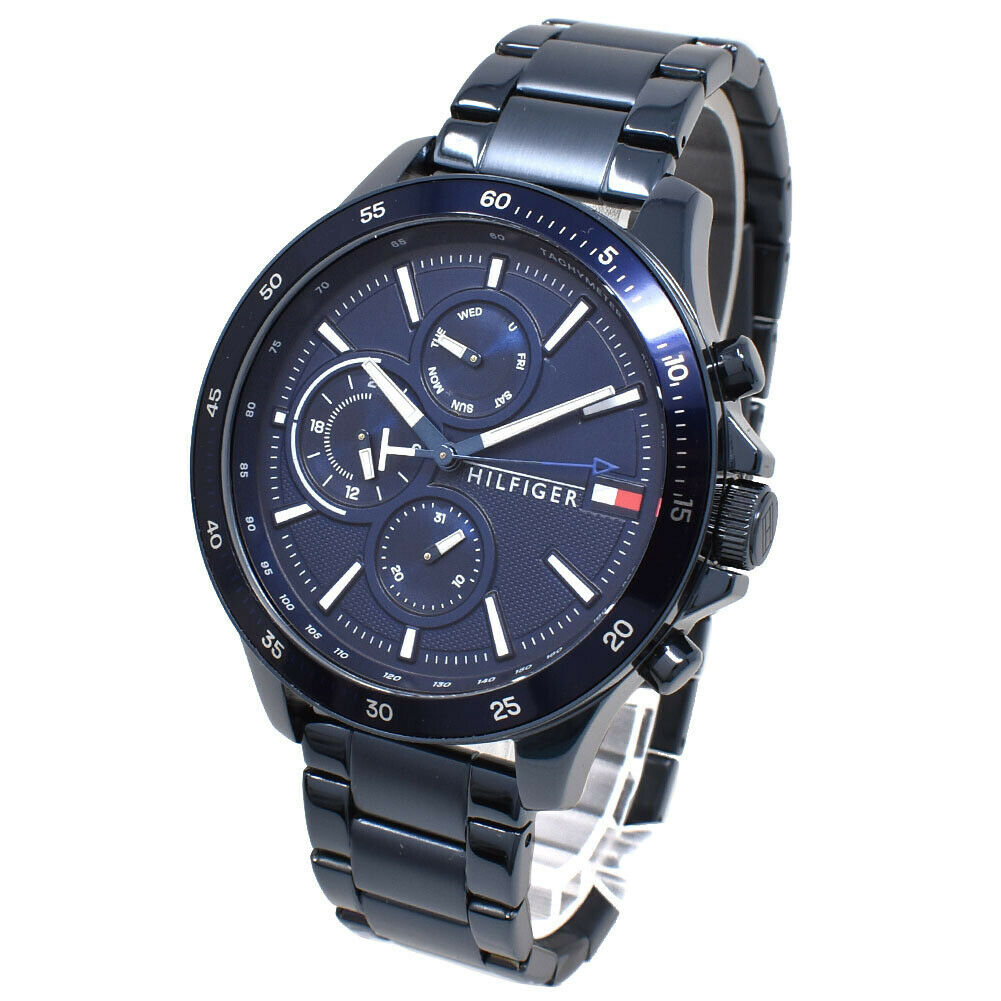  Shop Authentic Tommy Hilfiger Bank Quartz Blue Dial Blue Steel Strap Watch for Men - 1791720 - Luxxuri