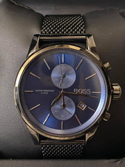  Shop Authentic Hugo Boss Jet Blue Dial Gunmetal Mesh Bracelet Watch for Men  - 1513677 - Luxxuri