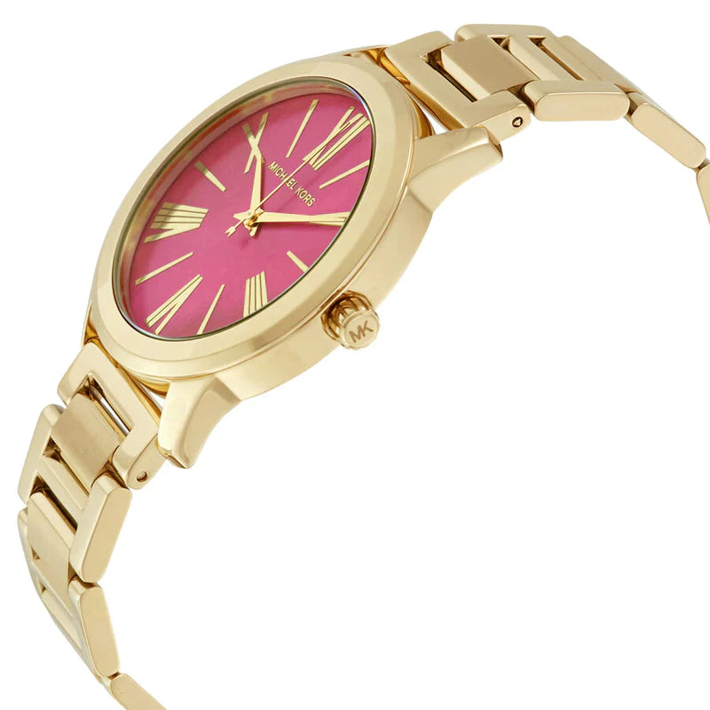  Shop Authentic Michael Kors Hartman Quartz Pink Dial Gold Steel Strap Watch For Women - MK3520 - Luxxuri