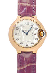  Shop Authentic Cartier Ballon Bleu Diamonds White Dial Pink Leather Strap Watch for Women - WE902050 - Luxxuri