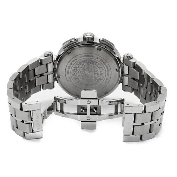  Shop Authentic Versace Aion Chronograph Black Dial Silver Steel Strap Watch For Men - VE1D01019 - Luxxuri