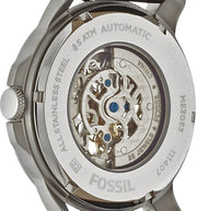  Shop Authentic Fossil Grant Skeleton White Dial Black Leather Strap Watch for Men -  ME3053 - Luxxuri