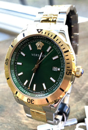  Shop Authentic Versace Hellenyium Quartz Green Dial Two Tone Steel Strap Watch For Men - VE3A00720 - Luxxuri