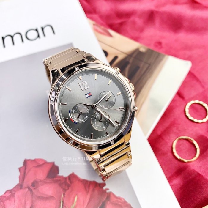  Shop Authentic Tommy Hilfiger Eve Chronograph Quartz Grey Dial Rose Gold Steel Strap Watch For Women - 1782277 - Luxxuri