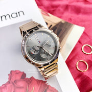  Shop Authentic Tommy Hilfiger Eve Chronograph Quartz Grey Dial Rose Gold Steel Strap Watch For Women - 1782277 - Luxxuri