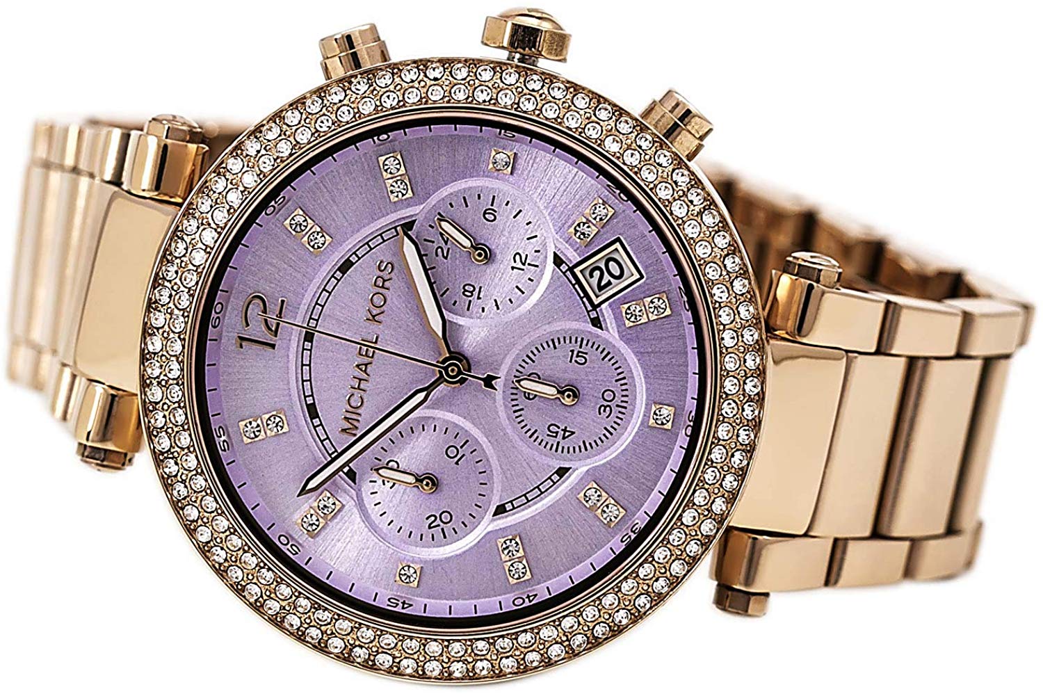  Shop Authentic Michael Kors Parker Purple Dial Rose Gold Steel Strap Watch for Women - MK6169 - Luxxuri