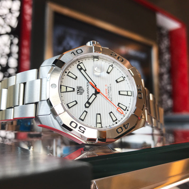  Shop Authentic Tag Heuer Aquaracer White Dial Watch for Men - WAY2013.BA0927 - Luxxuri