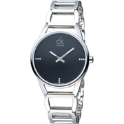  Shop Authentic Calvin Klein Stately Black Dial Silver Steel Strap Watch for Women - K3G2312S - Luxxuri