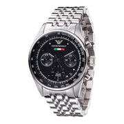  Shop Authentic Emporio Armani Sportivo Chronograph Black Dial Silver Steel Strap Watch For Men - AR5984 - Luxxuri