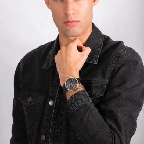  Shop Authentic Tommy Hilfiger Daniel Black Dial Black Leather Strap Watch for Men - 1710417 - Luxxuri