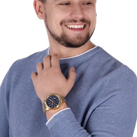  Shop Authentic Maserati Successo Chronograph Blue Dial Gold Steel Strap Watch For Men - R8873621021 - Luxxuri