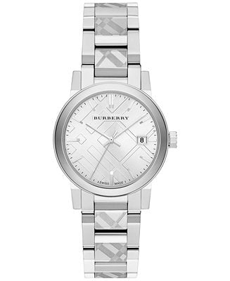  Shop Authentic Burberry The City White Dial Silver Steel Strap Watch for Women - BU9144 - Luxxuri
