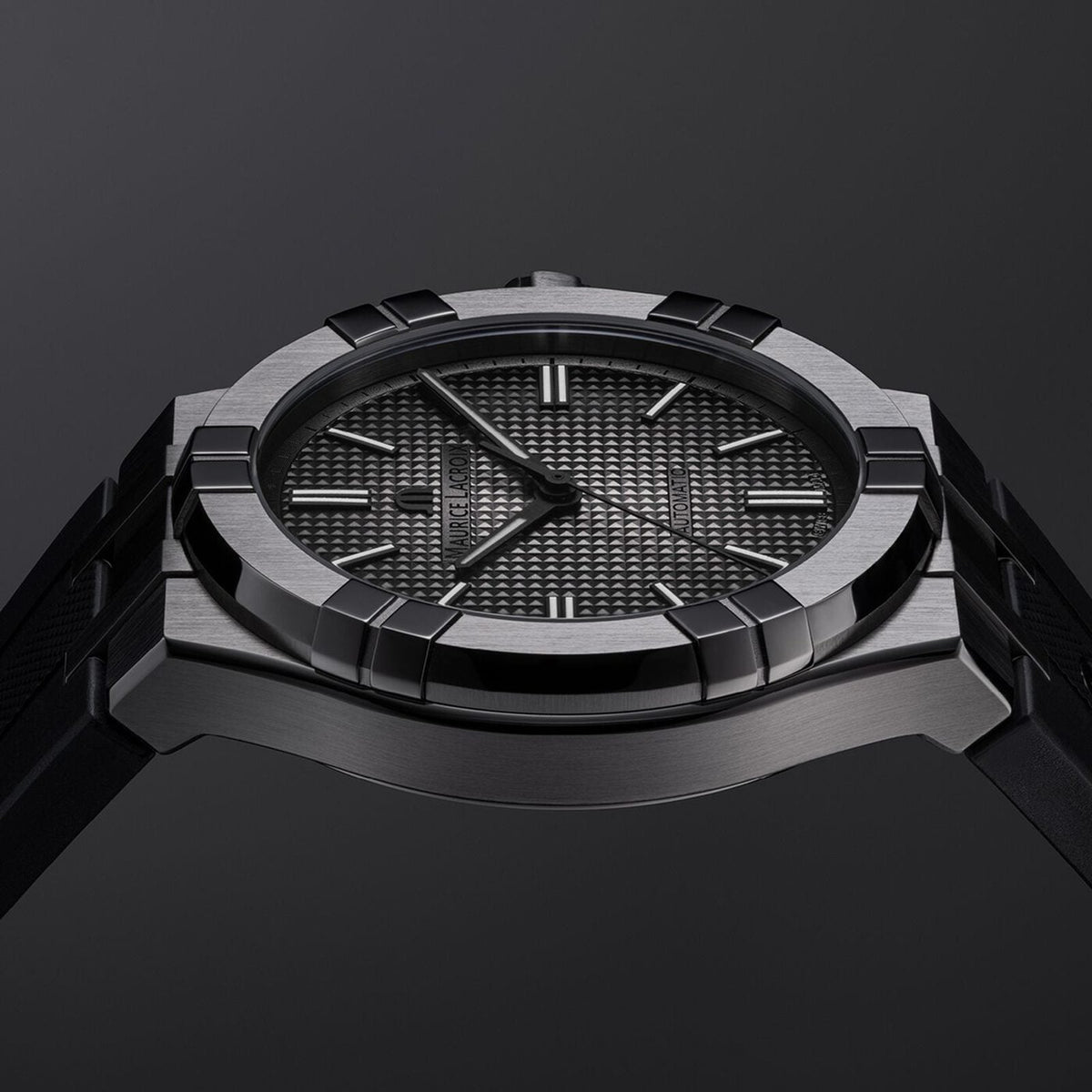  Shop Authentic Maurice Lacroix Aikon Automatic Gunmetal Dial Black Rubber Strap Watch For Men - AI6008-PVB00-330-2 - Luxxuri