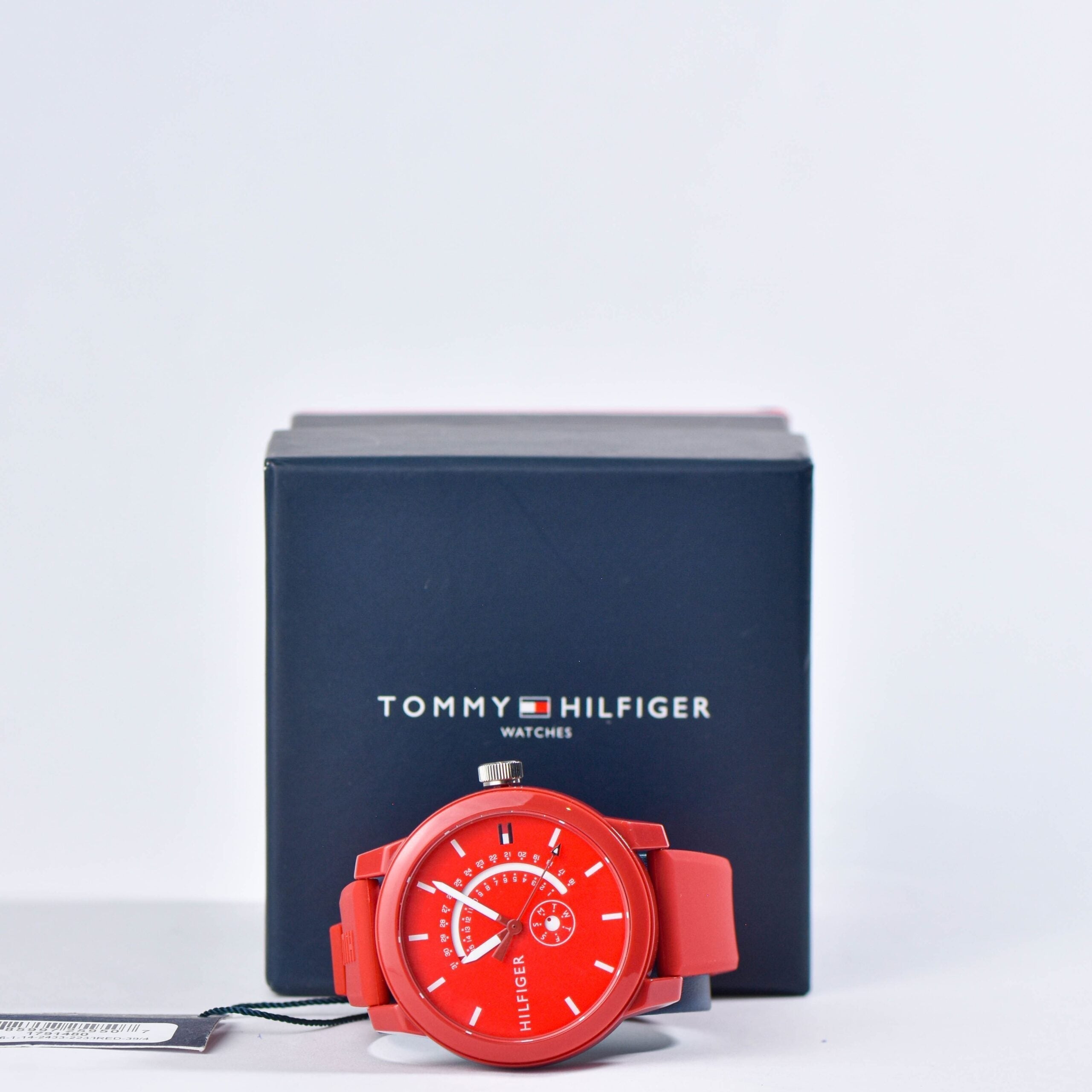  Shop Authentic Tommy Hilfiger Denim Quartz Red Dial Red Rubber Strap Watch for Men - 1791480 - Luxxuri