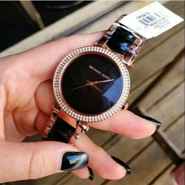  Shop Authentic Michael Kors Parker Mother of Pearl Black Dial Two Tone Steel Strap Watch for Women - MK6414 - Luxxuri