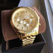  Shop Authentic Michael Kors Lexington Gold Dial Gold Steel Strap Watch for Men - MK8281 - Luxxuri