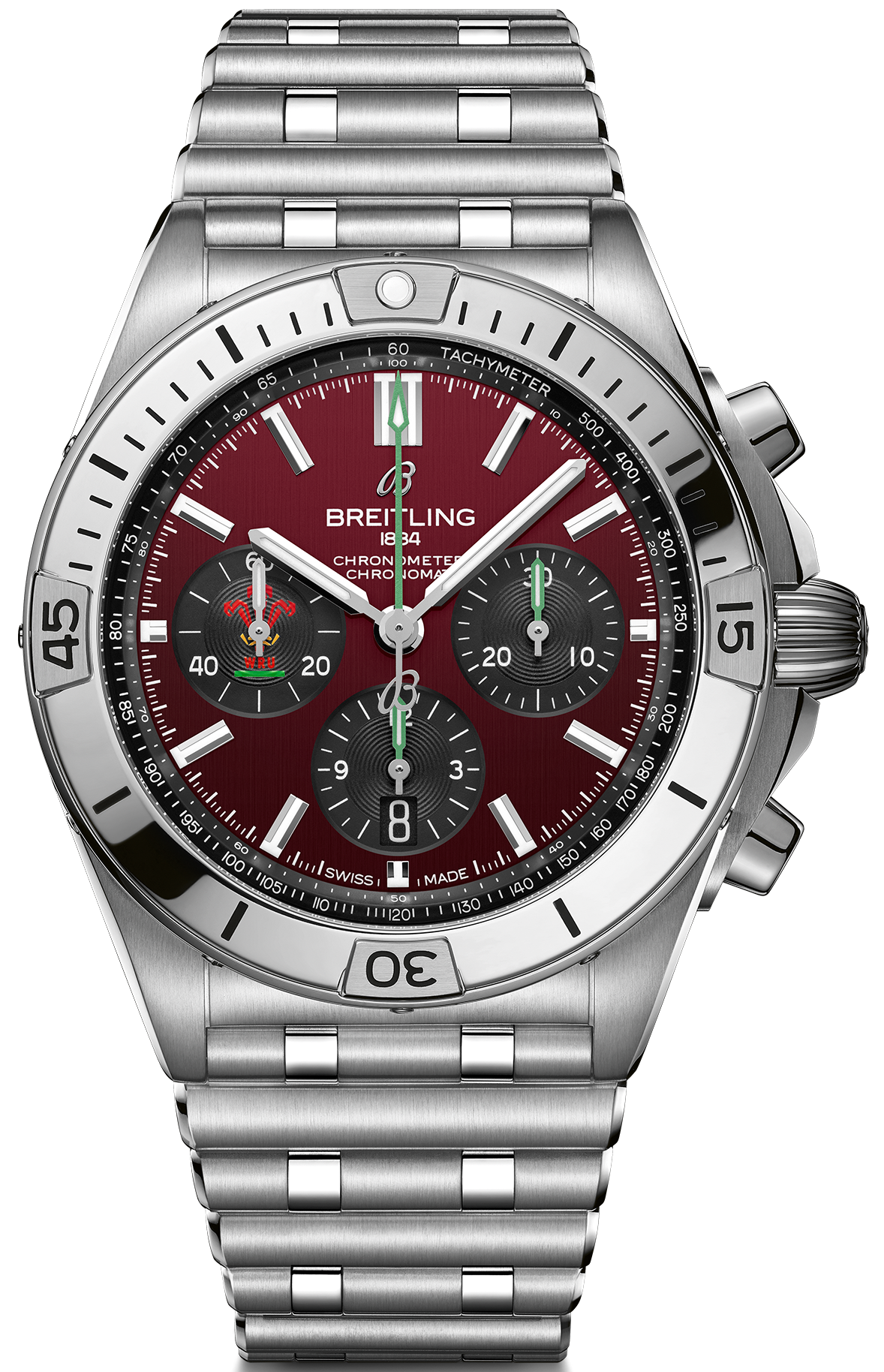  Shop Authentic Breitling Chronomat B01 42 Six Nations Wales Red Dial Silver Steel Strap Watch for Men - AB0134A61K1A1 - Luxxuri