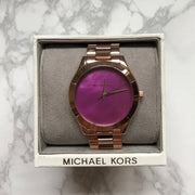  Shop Authentic Michael Kors Runway Pink Dial Rose Gold Steel Strap Watch for Women - MK3550 - Luxxuri