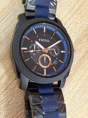  Shop Authentic Fossil Machine Chronograph Black Dial Two Tone Steel Strap Watch for Men - FS5164 - Luxxuri