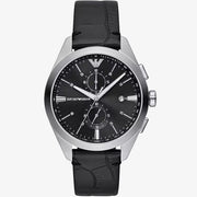 Shop Authentic Emporio Armani Claudio Chronograph Black Dial Black Leather Strap Watch For Men - AR11542 - Luxxuri
